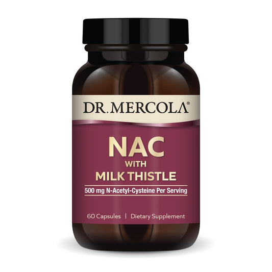 Dr. Mercola NAC with Milk Thistle - with Antioxidants - Supports Normal Detoxification Processes - 500 mg N-Acetyl-Cysteine per Serving - Non-GMO - PrimeBioHealth - canada supplements