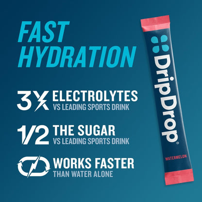 DripDrop Hydration Packets - Bold Variety Pack - Single Serve Electrolytes Powder Drink Mix - Watermelon, Berry, Lemon, Orange - PrimeBioHealth - canada supplements
