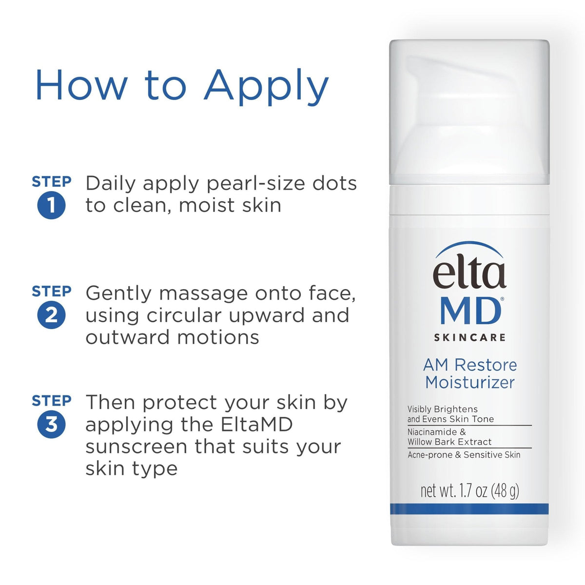 EltaMD AM Restore Face Moisturizer for Women and Men, Light Moisturizer Face Cream, Made with Niacinamide and Hyaluronic Acid, 1.7 oz Pump - PrimeBioHealth - canada supplements
