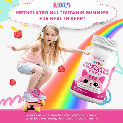 Elysx Kids Methylated Multivitamin Chewable Gummies, MTHFR Supplement with L Methylfolate, Magnesium, Biotin, Choline - PrimeBioHealth - canada supplements