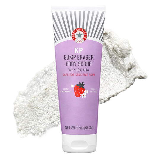 First Aid Beauty - KP Bump Eraser Body Scrub with 10% AHA, Keratosis Pilaris Exfoliator with Glycolic and Lactic acids, Helps Reduce Chicken Skin Bumps - PrimeBioHealth - canada supplements