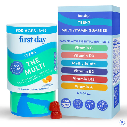 FIRST DAY Vitamins for Teens - Teen Multi Vitamins for Girls & Boys 12-17, Organic Fruit & Veggie Blend - 12 Key Nutrients: Vitamins A - PrimeBioHealth - canada supplements