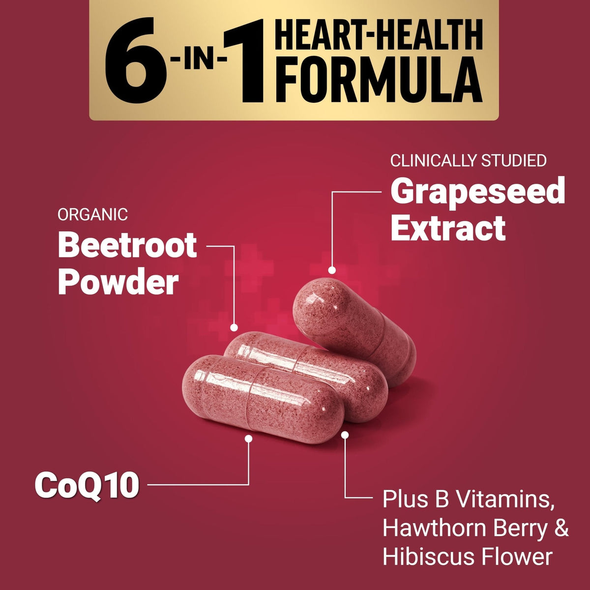 Force Factor Total Beets Ultimate Heart Health, Beet Root Capsules for Blood Pressure Support, CoQ10, Organic Beet Root Powder, Hawthorn Berry - PrimeBioHealth - canada supplements