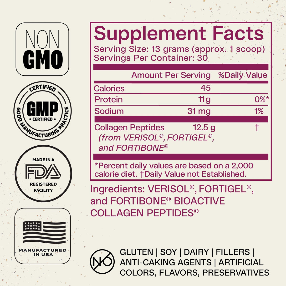 FORTIBONE® Collagen - 3 Clinically-Supported Bioactive Collagen Peptides with FORTIBONE®, FORTIGEL®, VERISOL® Unflavored Collagen for Women - Reduce Wrinkles, - PrimeBioHealth - canada supplements