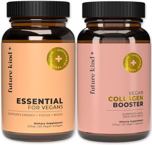 Future Kind Best Sellers Bundle | Vegan Multivitamins and Collagen Booster | Vegan Multivitamins for Women and Men with B12, Omega 3, and Vitamin D3 | Collagen Supports Skin, Hair, and Nail Health - PrimeBioHealth - canada supplements