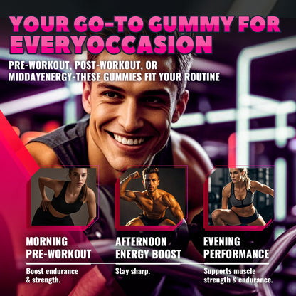GlucoBio Creatine Monohydrate Gummies (5g) – Pre-Workout Energy & Muscle Growth Support for Men & Women - PrimeBioHealth - canada supplements