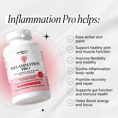 Goodness Lover Inflammation Pro, with 10 Billion CFU for Digestive Support, Curcumin, White Willow bark Extract, Zero fillers, Vegan, 30 Servings - PrimeBioHealth - canada supplements