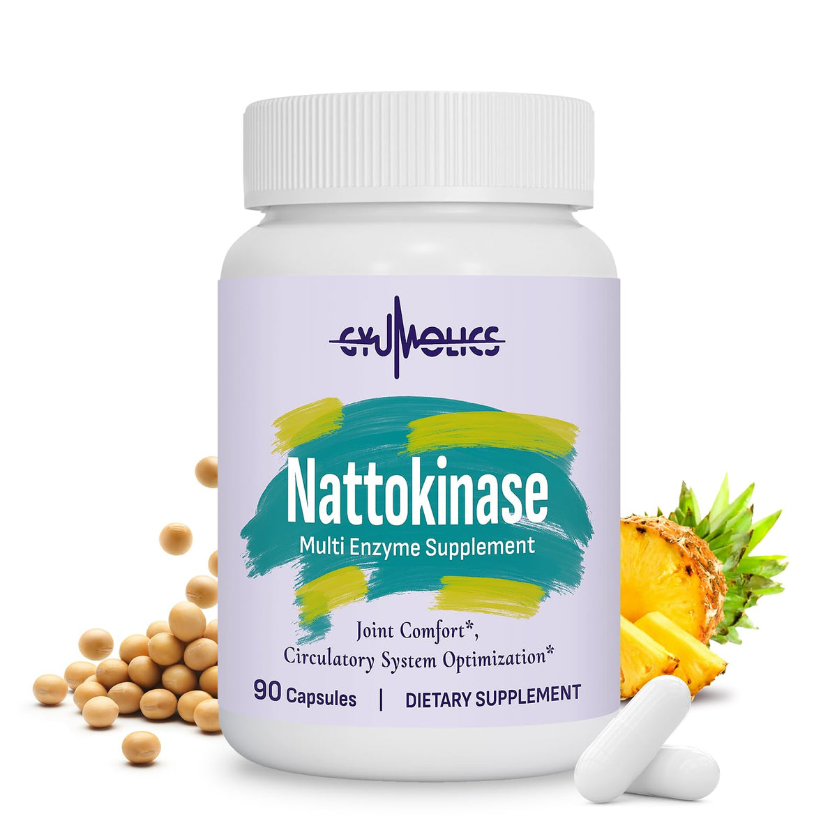 Gyumolics Nattokinase Supplement 10000FU with Organic Nattokinase, Serrapeptase, Bromelain, Curcumin, Vitamin E & Ginseng, - PrimeBioHealth - canada supplements