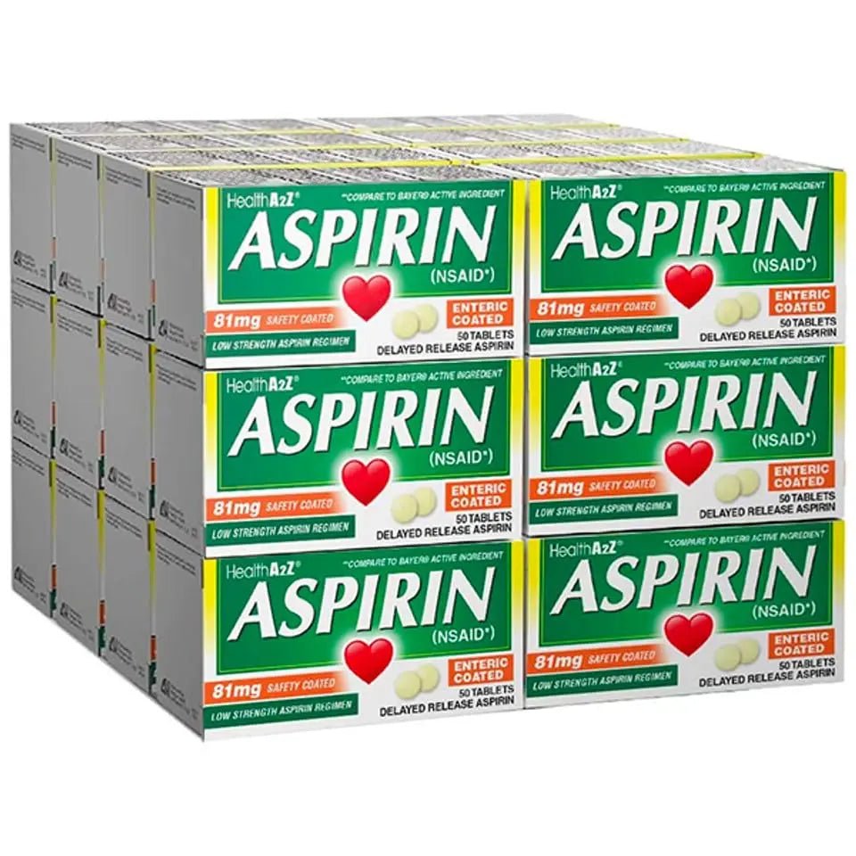 HealthA2Z Aspirin 81mg Low Strength | Enteric Coated | 24 Packs of 40 Counts (960 Tablets Total) | Value Package - PrimeBioHealth - canada supplements