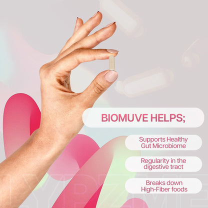 Houston Enzymes Biomuve – 120 Capsules | Professionally Formulated to Maintain Regularity & Healthy Bowel Movements | Unique Combination of Enzymes - PrimeBioHealth - canada supplements