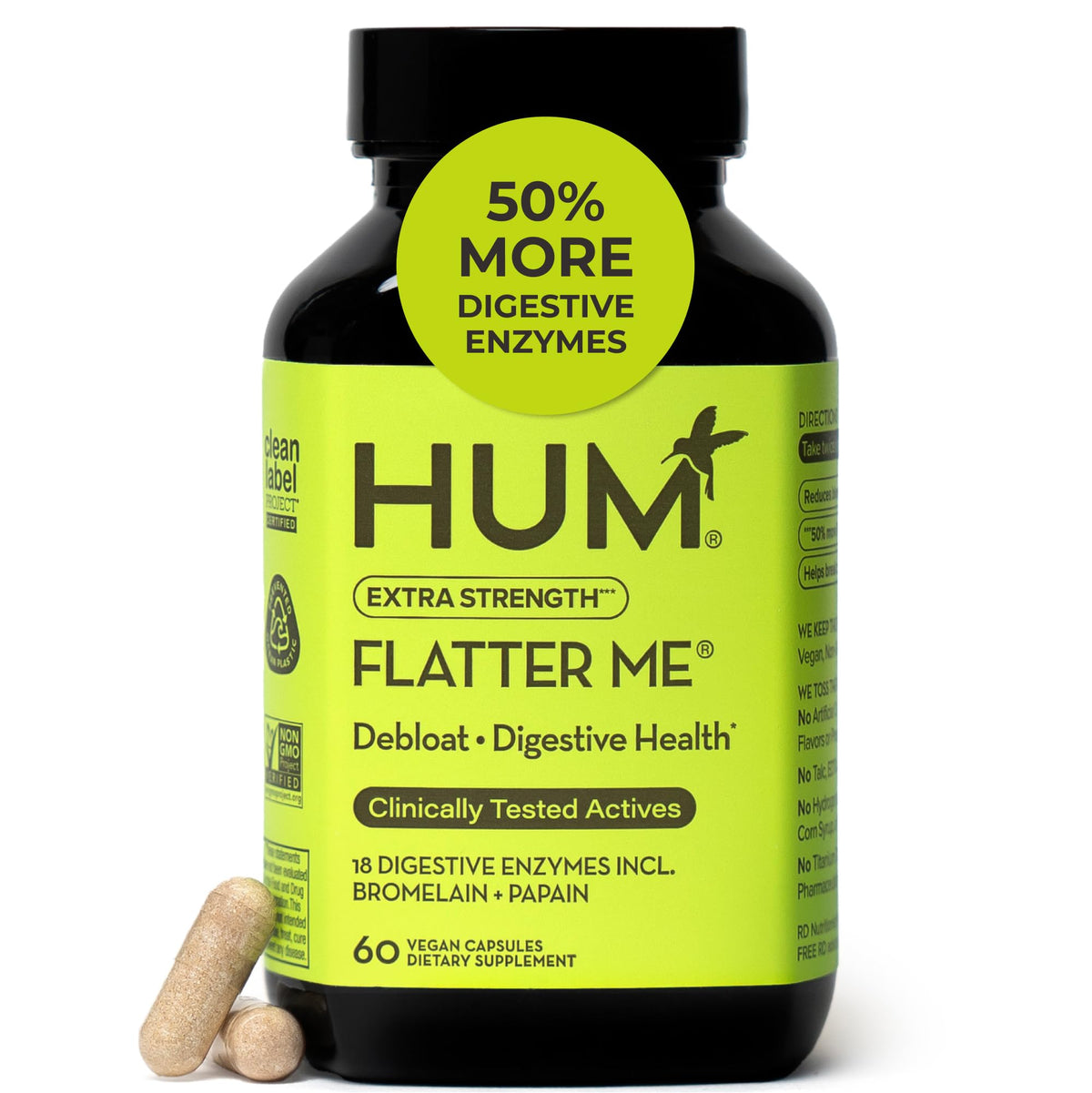 HUM Flatter Me Extra Strength Digestive Enzymes for Women, Men, Digestive Gut Bloating Supplement, Ginger, Peppermint Leaf, Fast Acting Anti Bloat - PrimeBioHealth - canada supplements