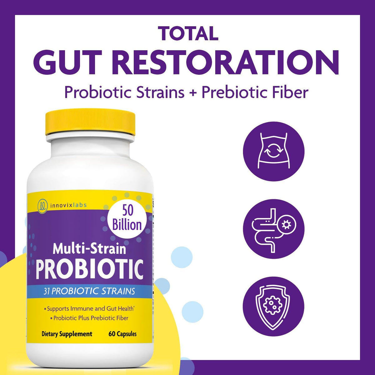 InnovixLabs Probiotic & Magnesium Bundle Multi-Strain Probiotic (60 Time-Release Capsules) Advanced Magnesium (150 Time-Release Capsules). Helps Support Immune and Gut Health. * - PrimeBioHealth - canada supplements