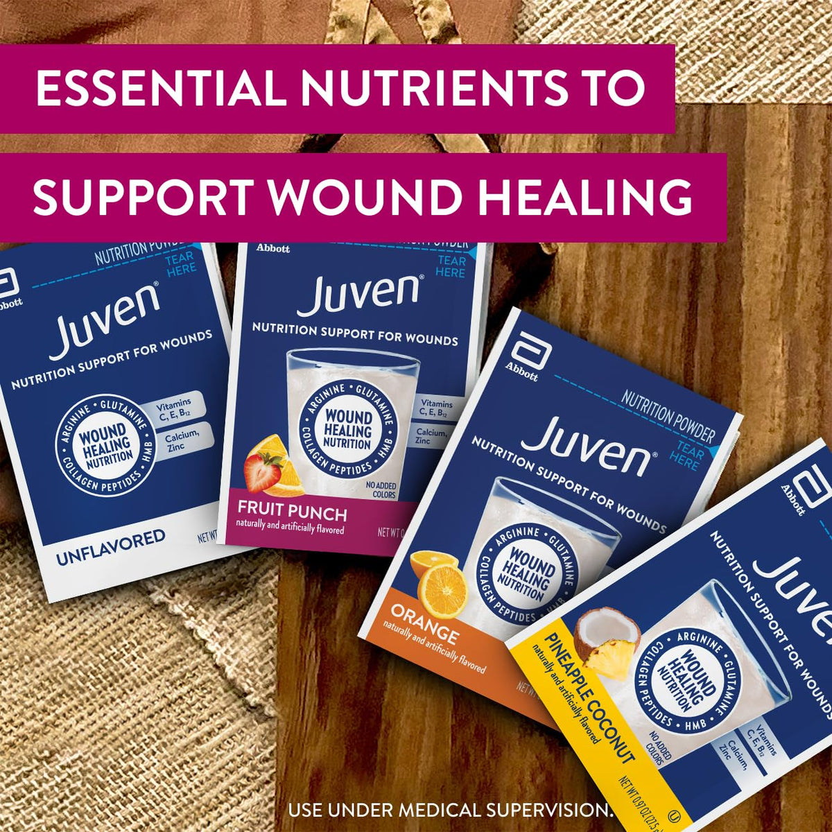 Juven Therapeutic Nutrition Drink Powder Including Collagen Peptides, Amino Acids, and HMB for Wound Healing Support, Orange, 30 Packets - PrimeBioHealth - canada supplements