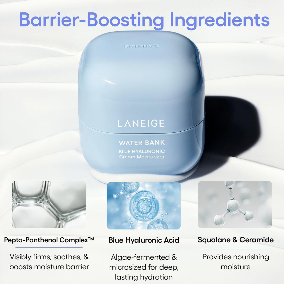 LANEIGE Water Bank Blue Hyaluronic Cream Moisturizer: Hydrating Korean Face Cream with Squalane & Ceramide - PrimeBioHealth - canada supplements