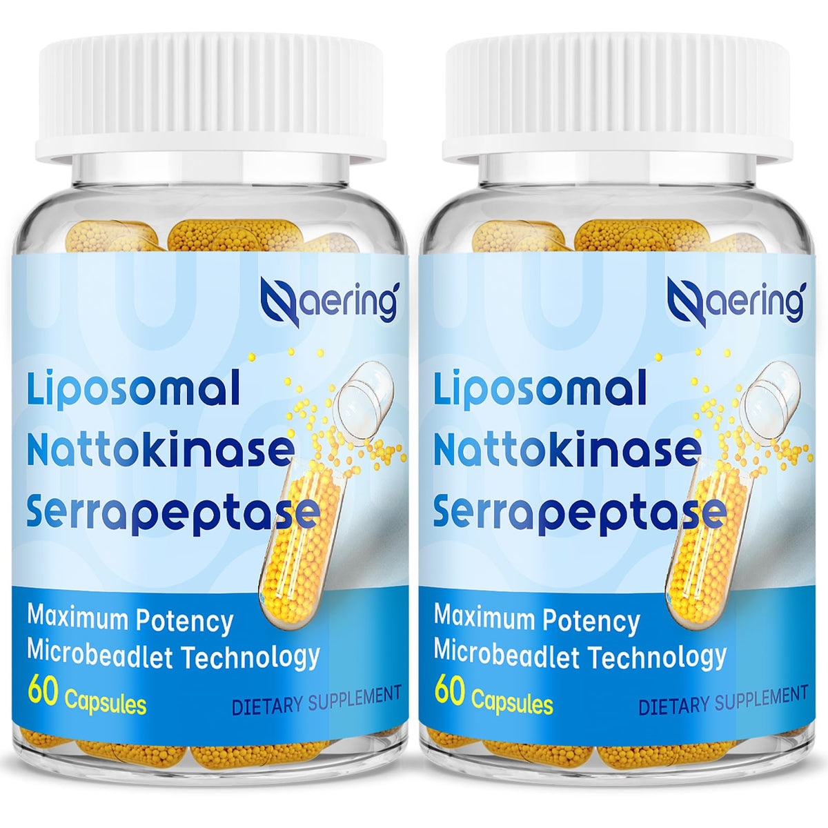 Liposomal Nattokinase 12,000 FU Serrapeptase 360,000 SPU Enzyme Supplement - Enriched with Synergistic Enzymes and Nutrient Blend & Inulin for Circulatory - PrimeBioHealth - canada supplements