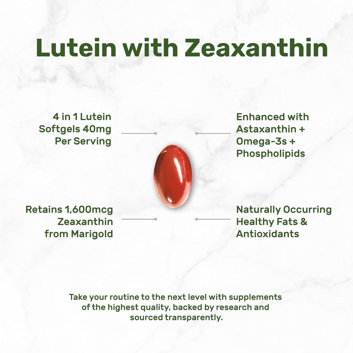 Lutein and Zeaxanthin Supplements, 40mg Per Serving, 300 Softgels – Plus Astaxanthin, Omega-3s, & Phospholipids – Non-GMO - PrimeBioHealth - canada supplements