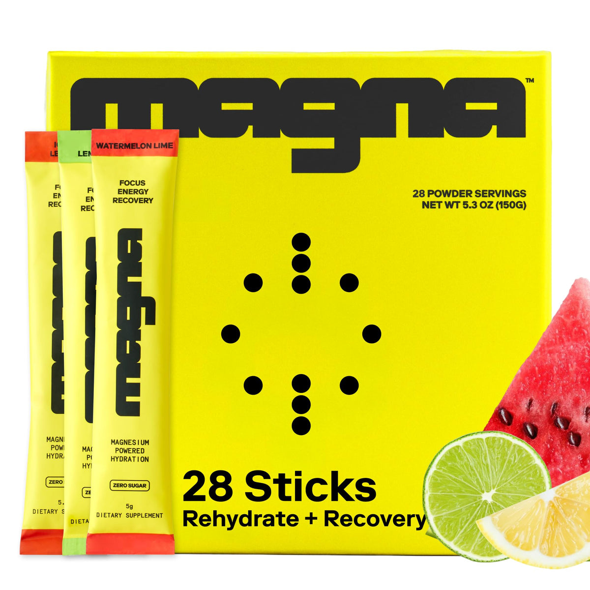 MAGNA Electrolytes Powder Drink Mix for Hydration, Energy & Focus Support with Magnesium L Threonate (28 Servings, Variety) - PrimeBioHealth - canada supplements