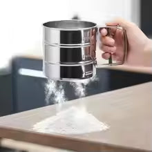 1 Pcs Hand-held Small Flour Sieve Baking Utensils Stainless Steel Hand-held Flour Sieve Cup Stainless Steel Powder Sieve