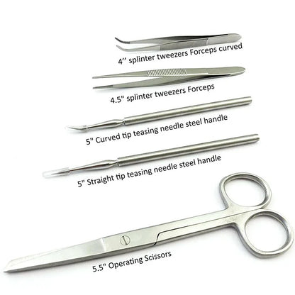 22PCS Premium grade stainless steel dissection kit is perfect for Medical Suture Practice Kit Surgical TrainingStudents