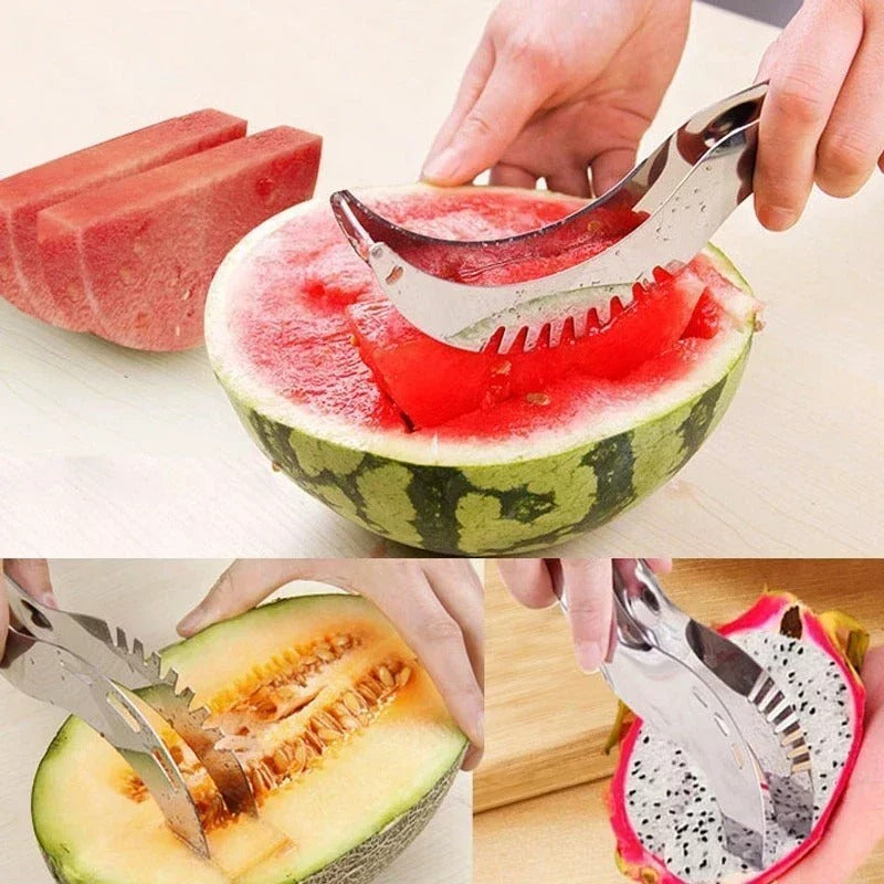 Kitchen Stainless Steel Windmill Watermelon Cutter Artifact Salad Fruit Slicer Cutter Tool Watermelon Digger Accessories Gadgets
