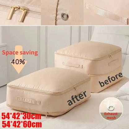 Large Compression Bag Quilt Clothes Closet Cabinet Organizer Storagepouch Ultra Space Saving Self Compression Organizer