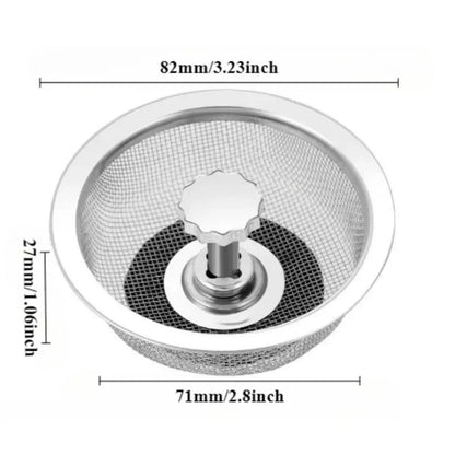 2pcs Kitchen Sink Strainer Replacement Drain Basket Stainless Steel Mesh Filter Waste Hole Strainer Kitchen Gadgets