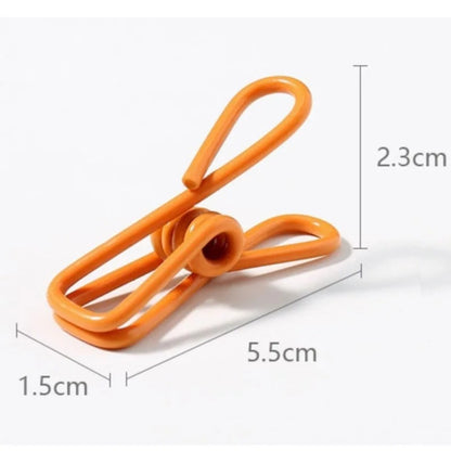 10-100Pcs Chip Clips Utility PVC-Coated Steel Clip High Elasticity Metal Clips Clothes Clamp for Food Package Clips