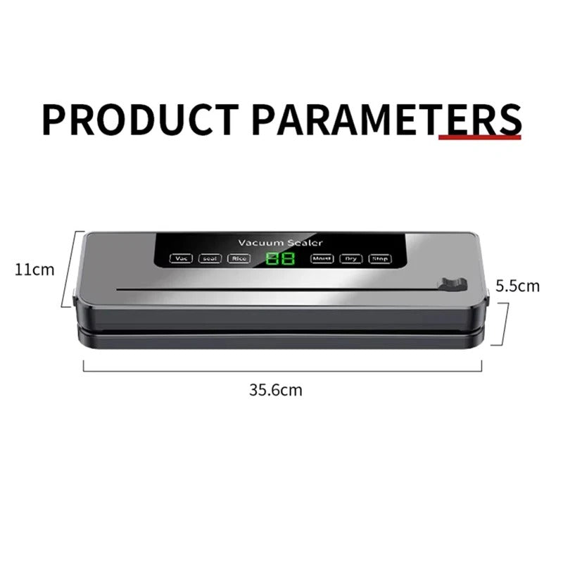 Electric Vacuum Sealer Machine Dry/Wet Food Packaging Vacuum Sealing Bags Food Storage Vacuum Packaging Machine for Kitchen
