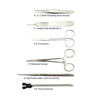 22PCS Premium grade stainless steel dissection kit is perfect for Medical Suture Practice Kit Surgical TrainingStudents