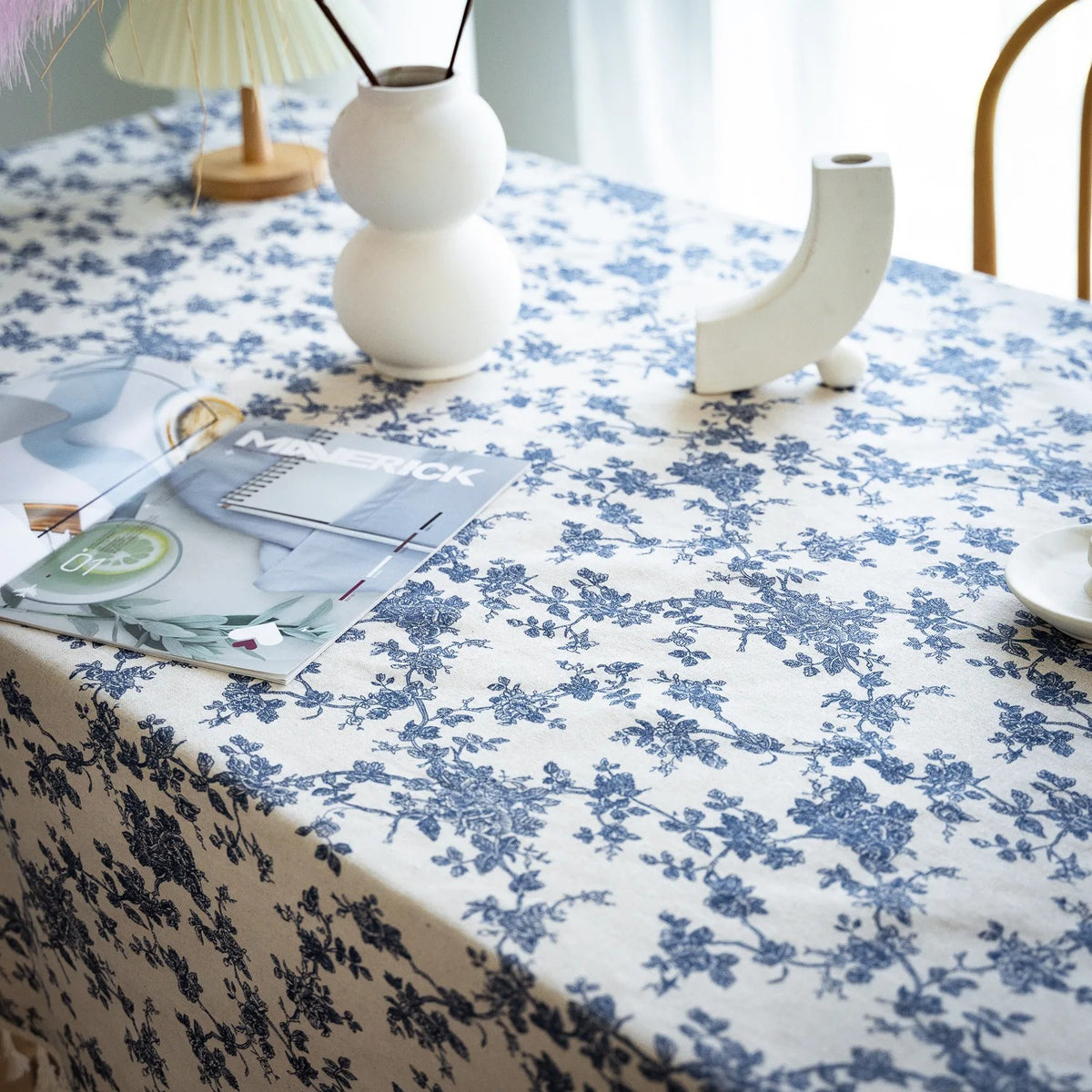 Customizable Floral Tablecloth with Lace Trim,Rectangular Dinner Table Cover,for Kitchen Dinning Tabletop,Home Parties Decor
