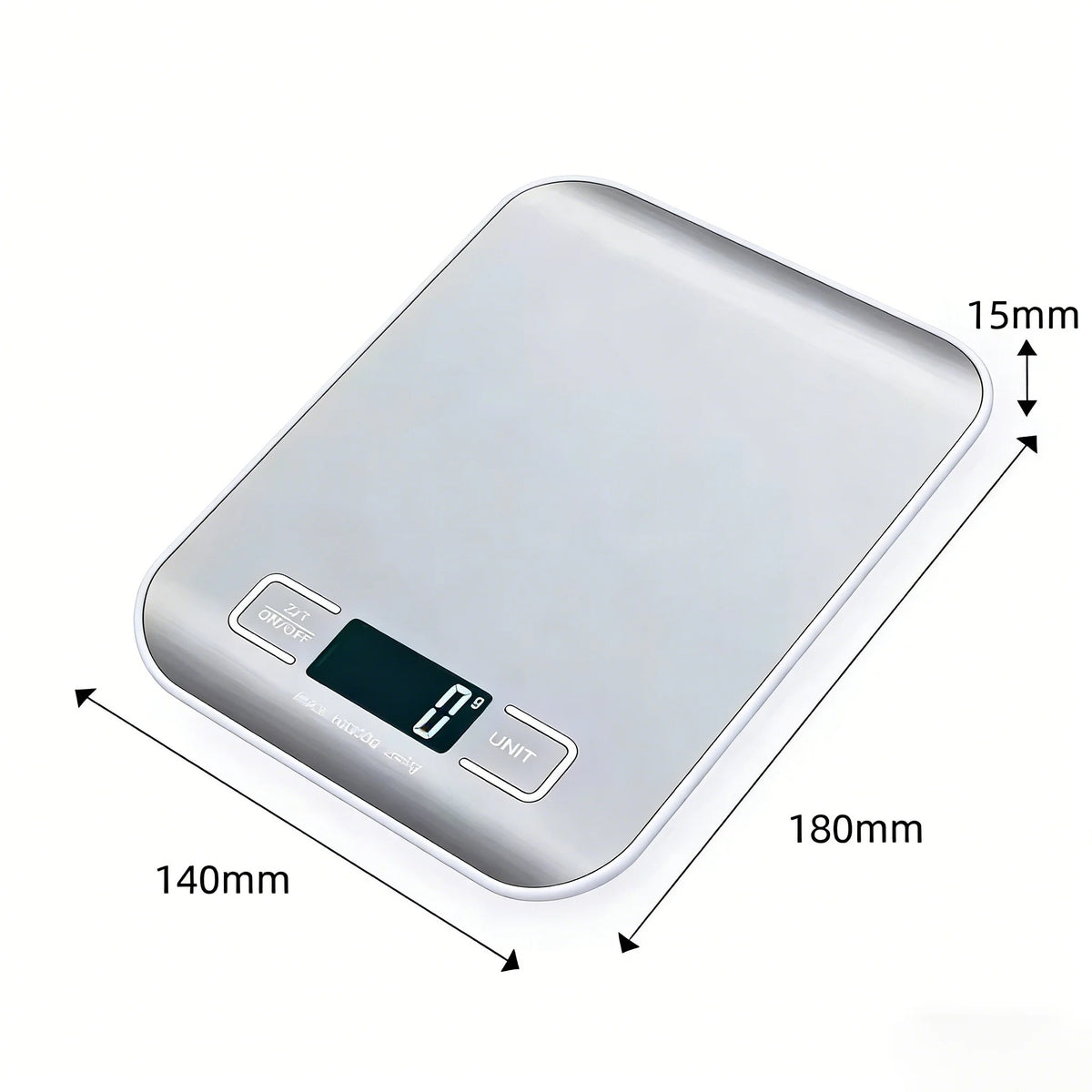 Digital Kitchen Scale 10/5kg-1g LED Display Stainless Steel Panel Electronic Scales for Home Food Snacks Weighing Baking Tools