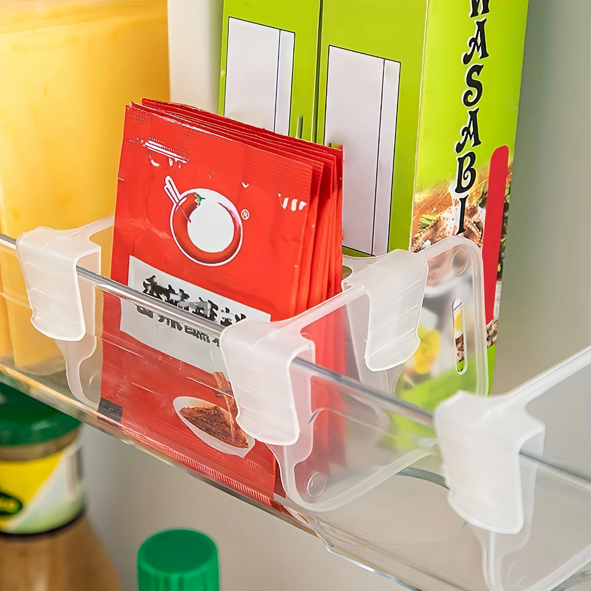 8pcs Refrigerator Side Door Sorting Partition Card Buckle Kitchen Bedroom Storage Storage Sorting Box Space Division