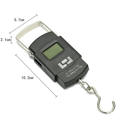 1pc Black 50kg Portable Electronic Portable Luggage Scale LCD Digital Display Screen Express Delivery Scale Hook Mini Scale