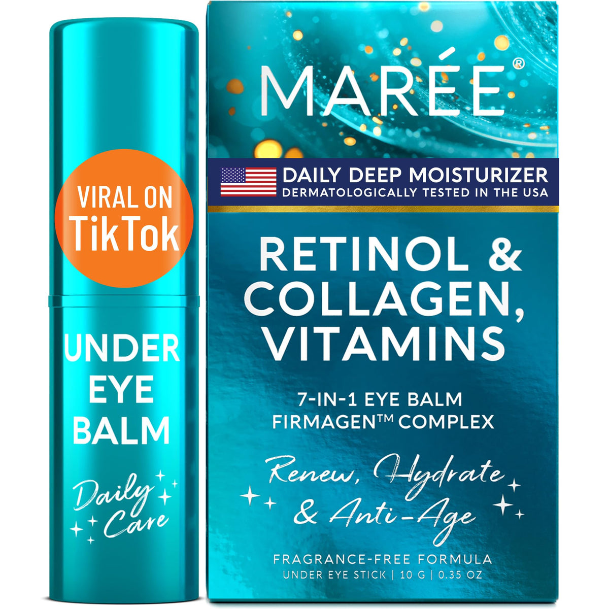 MAREE Under Eye Balm Stick with Retinol & Ceramide Complex – Facial Moisturizer for Dark Circles & Wrinkles - PrimeBioHealth - canada supplements