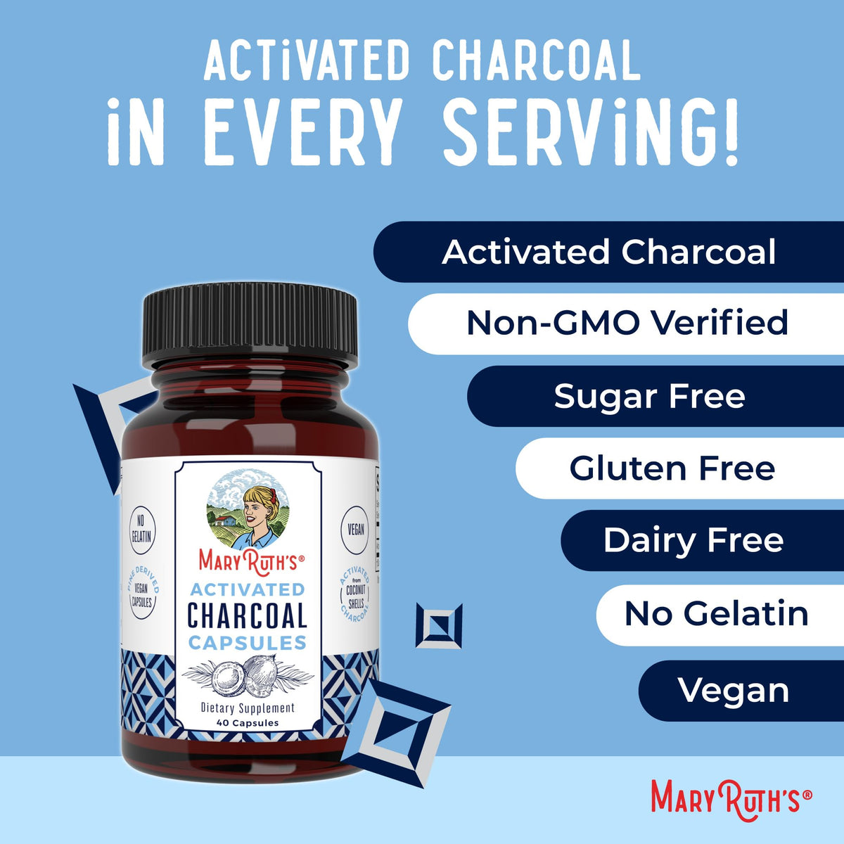 MARYRUTH'S Organics Activated Charcoal Capsules | Substance Adsorption | Derived from Coconut Shells | Vegan Capsules from Pine Trees - PrimeBioHealth - canada supplements