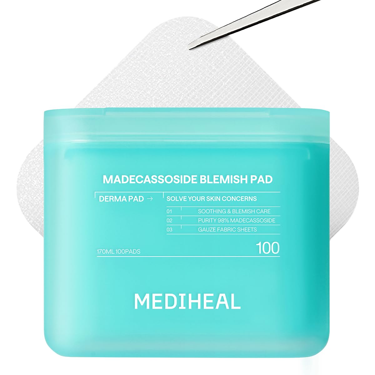 MEDIHEAL Toner Pads 100 Count - Madecassoside Blemish Care Toner Pad with Centella Asiatica - Improves Uneven Skin Tone & Deep Hydration - PrimeBioHealth - canada supplements