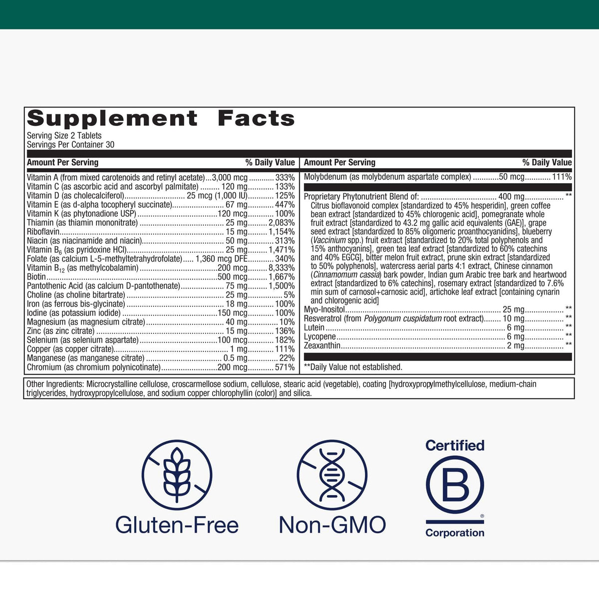 Metagenics PhytoMulti with Iron - Daily Multivitamin for Men & Women with Phytonutrients* - Methylfolate, Vitamins A‑K, Zinc & B6 - Iron Bisglycinate 18 mg - PrimeBioHealth - canada supplements