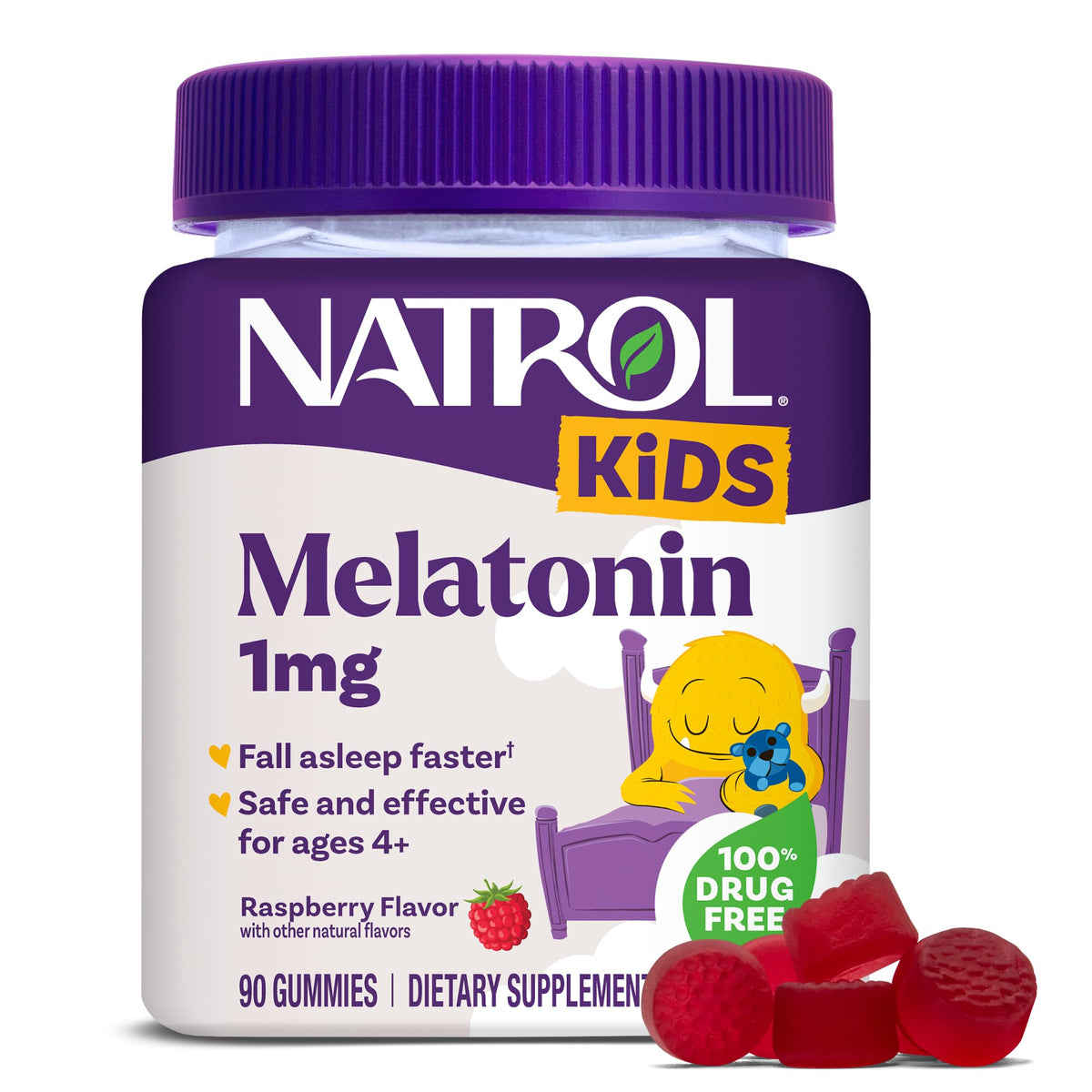 Natrol Kids Melatonin 1mg, for Restful Sleep, 90 Raspberry-Flavored Gummies - PrimeBioHealth - canada supplements