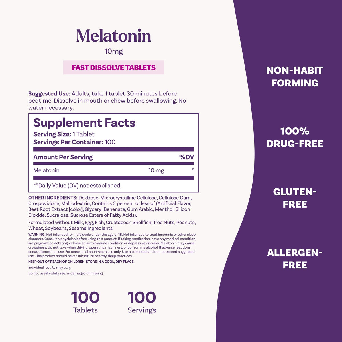 Natrol Melatonin 10mg Fast Dissolve Tablets - Strawberry Flavor, 100 Count, Sleep Support, Fast Dissolve Melatonin for Adults, 100-Day Supply - PrimeBioHealth - canada supplements