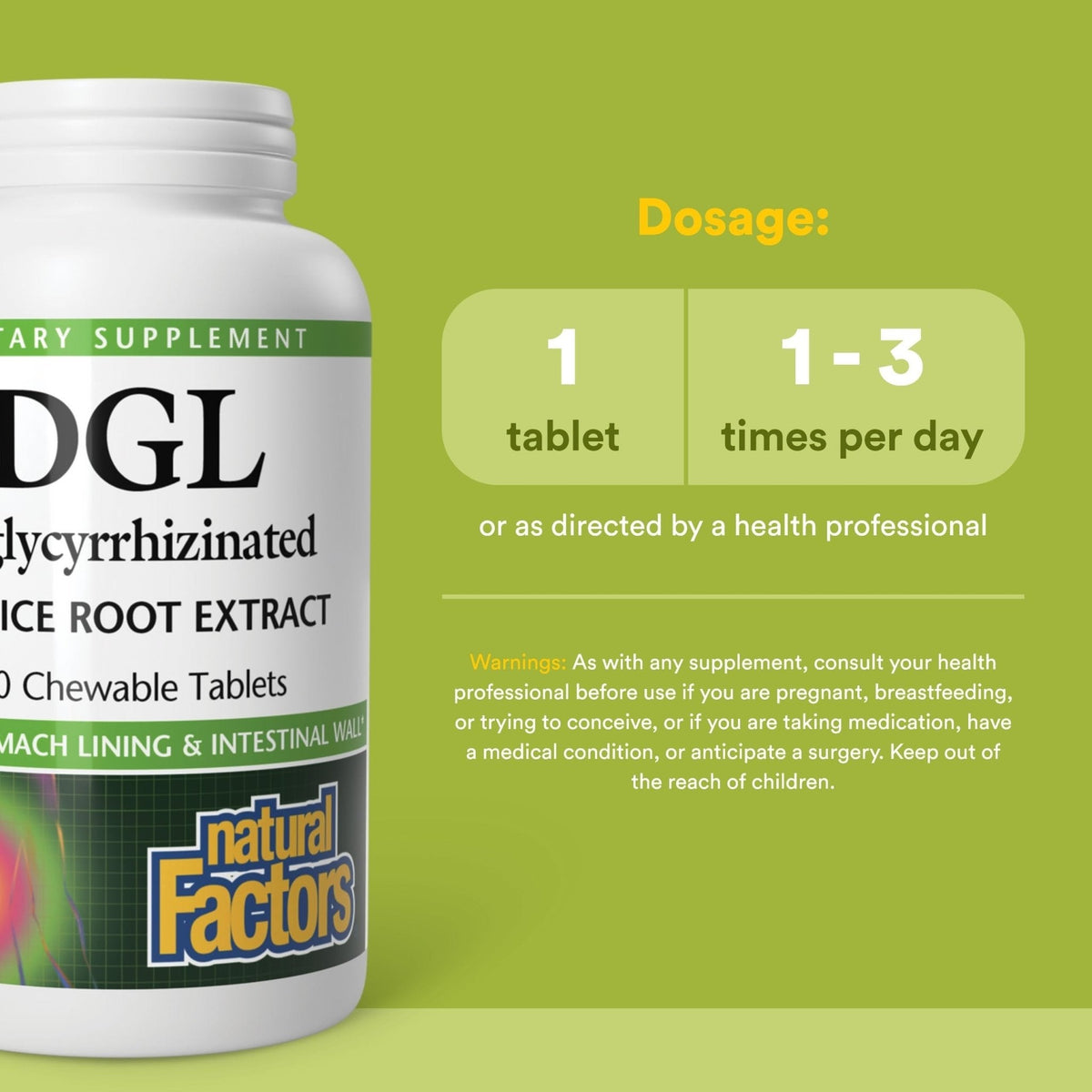 Natural Factors DGL Chewable - Digestive Support Supplement with Licorice Root Extract - Chewable Tablets Support Stomach Lining & Health - Non-GMO & Gluten-Free - PrimeBioHealth - canada supplements