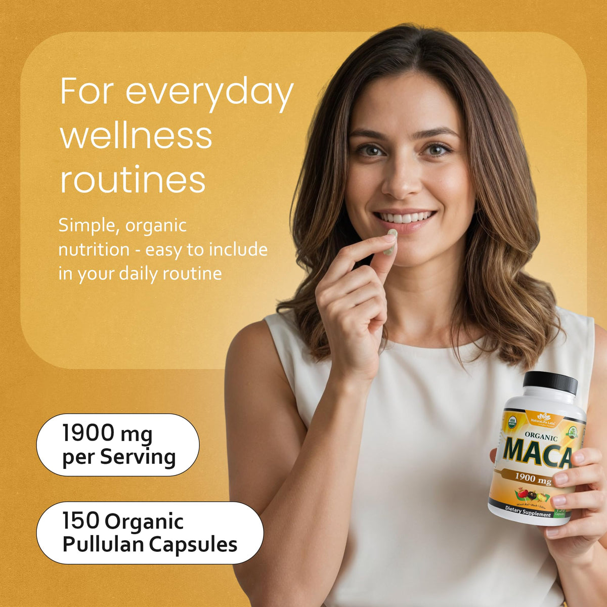NaturaLife Labs Organic Maca Root – Black, Red & Yellow – 1900 mg per Serving – 150 Capsules – Gelatinized Peruvian Maca - PrimeBioHealth - canada supplements