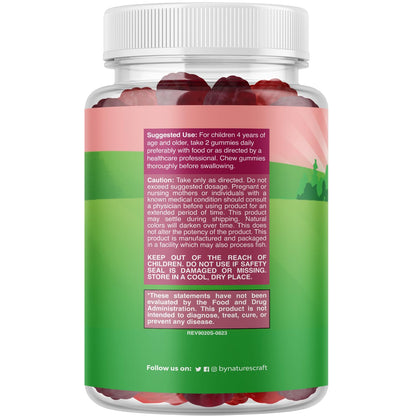 Natures Craft High Prebiotic Fiber Gummies for Kids - Dietary Fiber Supplements for Digestion & Constipation - Chicory Root Kids Immune Gummies - Non-GMO - PrimeBioHealth - canada supplements