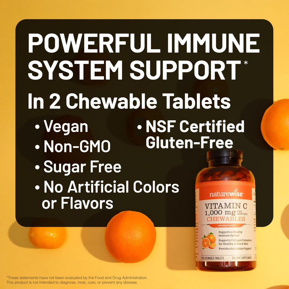 NatureWise Extra Strength Vitamin C Chewable 1000mg for Adults - Natural Orange Flavor - Immune System & Antioxidant Support - Non-GMO - PrimeBioHealth - canada supplements
