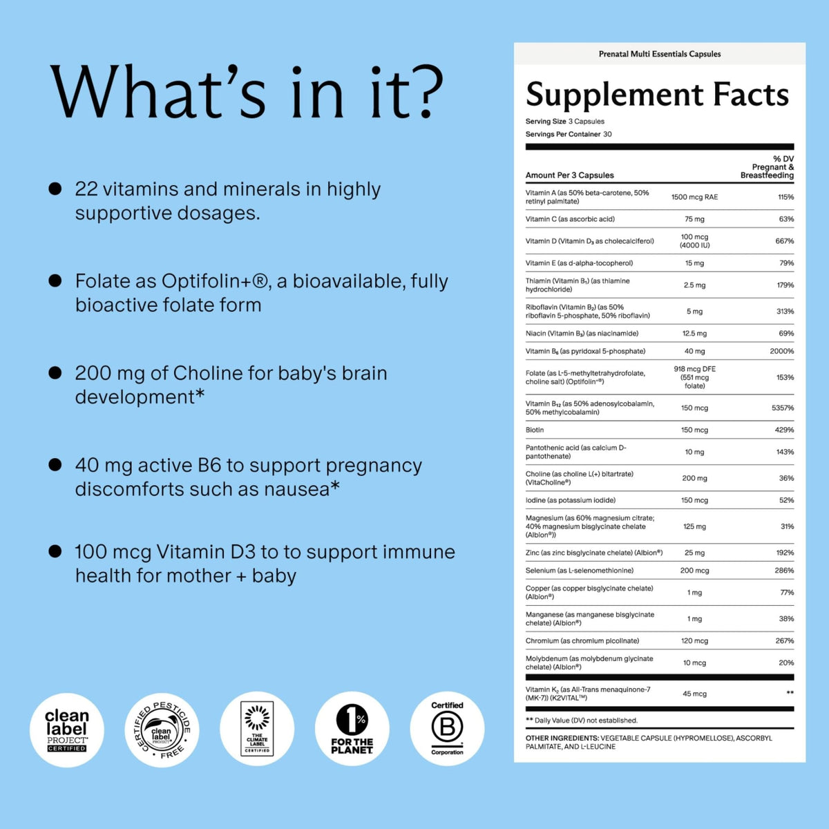 Needed. Multivitamin for Prenatal | Prenatal Multi Essentials Capsule - Pregnancy, Breastfeeding, Postpartum | Expertly-Formulated - PrimeBioHealth - canada supplements