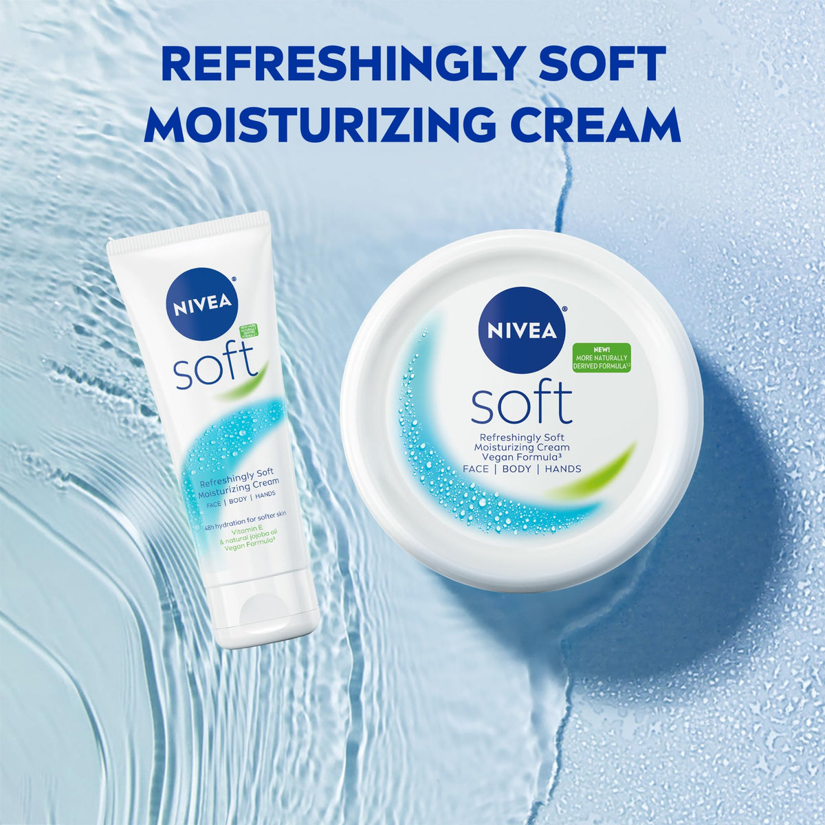 NIVEA Soft Refreshingly Soft Moisturizing Cream, Lightweight Body Moisturizer for Face, Body and Hands, Body Cream Enriched - PrimeBioHealth - canada supplements