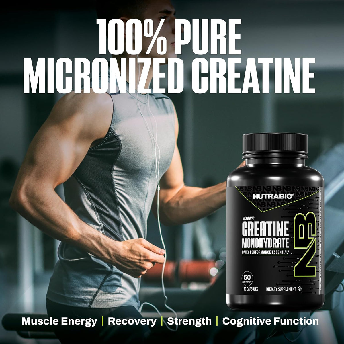 NutraBio Pure Micronized Creatine Monohydrate Capsules, Creatine Pills, Supports Bulk Muscle Energy, Recovery, and Strength - Keto Friendly, Kosher, Creatine Nutritional Supplement for Men and Women - PrimeBioHealth - canada supplements
