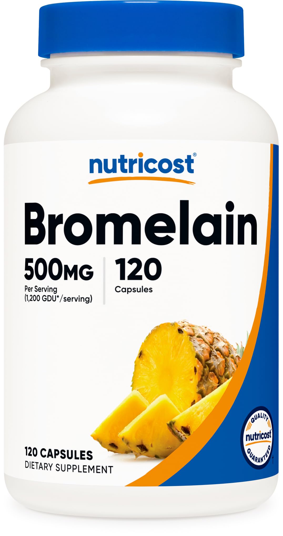 Nutricost Bromelain 500mg, 120 Vegetarian Capsules - Bromelain (1200 GDU), Non-GMO, Gluten Free - PrimeBioHealth - canada supplements