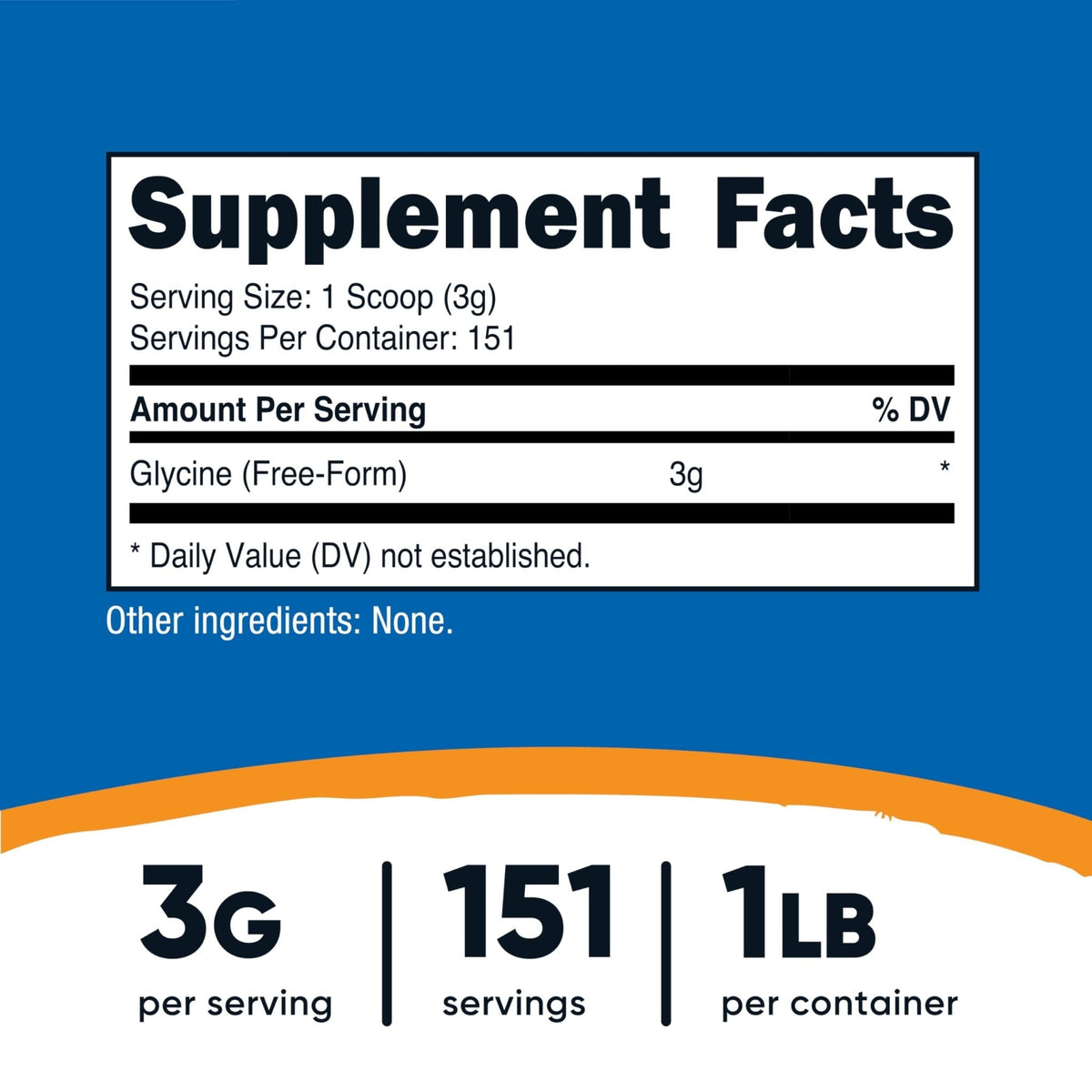 Nutricost Glycine Powder 1lb - Non-GMO, Gluten Free - PrimeBioHealth - canada supplements