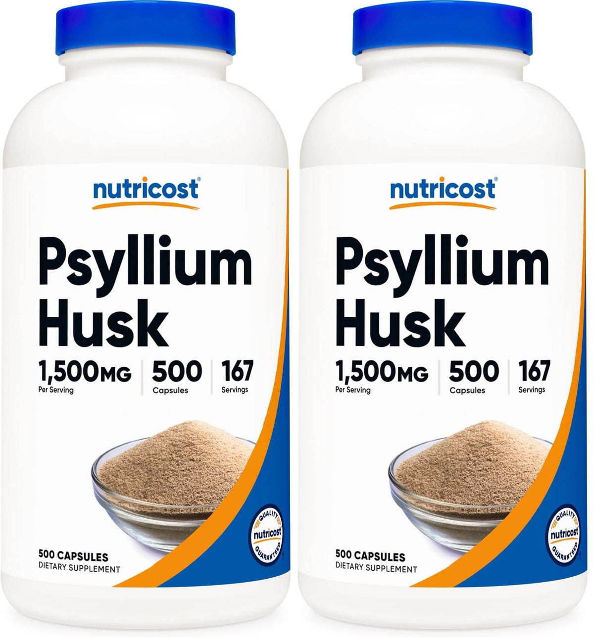 Nutricost Psyllium Husk 1500mg Per Serving, 500 Capsules - Non-GMO & Gluten Free - PrimeBioHealth - canada supplements