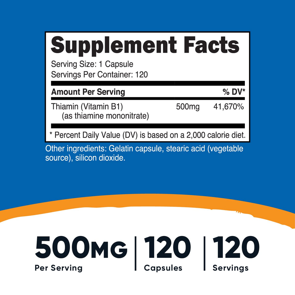 Nutricost Vitamin B1 (Thiamine) 500mg, 120 Capsules - PrimeBioHealth - canada supplements